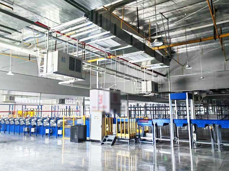 大型工業廠房制冷降溫，安裝蒸發冷省電空調-臥式軸流空調機組